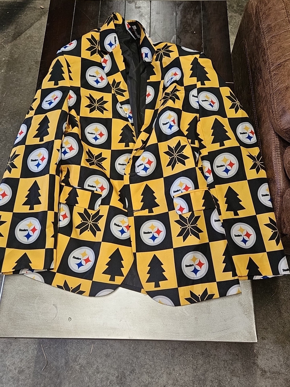 Pittsburgh Steelers Graphic Blazer in Black & Gold